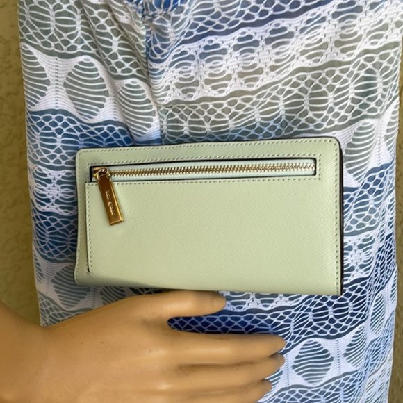 Kate Spade Staci Large Slim Bifold Wallet Crystal Blue - Picture 14 of 14